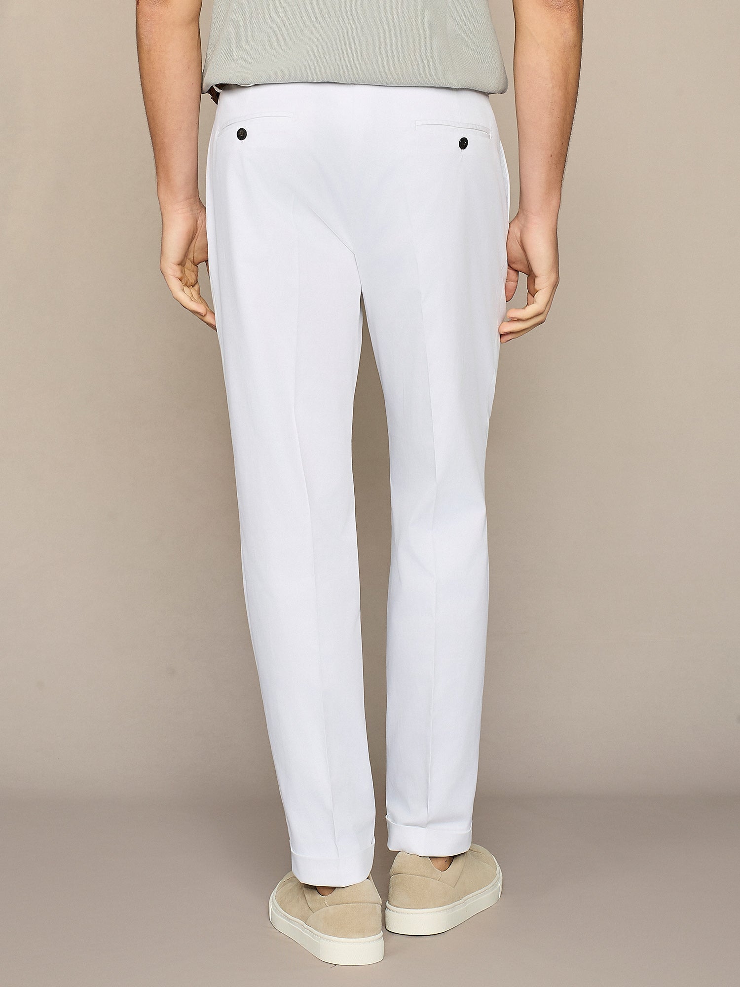 PANTALONE WIDE FIT IN COTONE BIANCO
