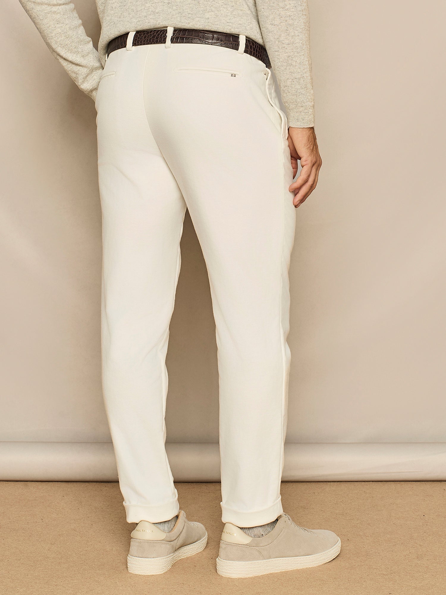 PANTALONE WIDE FIT CON COULISSE E NERVATURA IN FUSTAGNO BIANCO