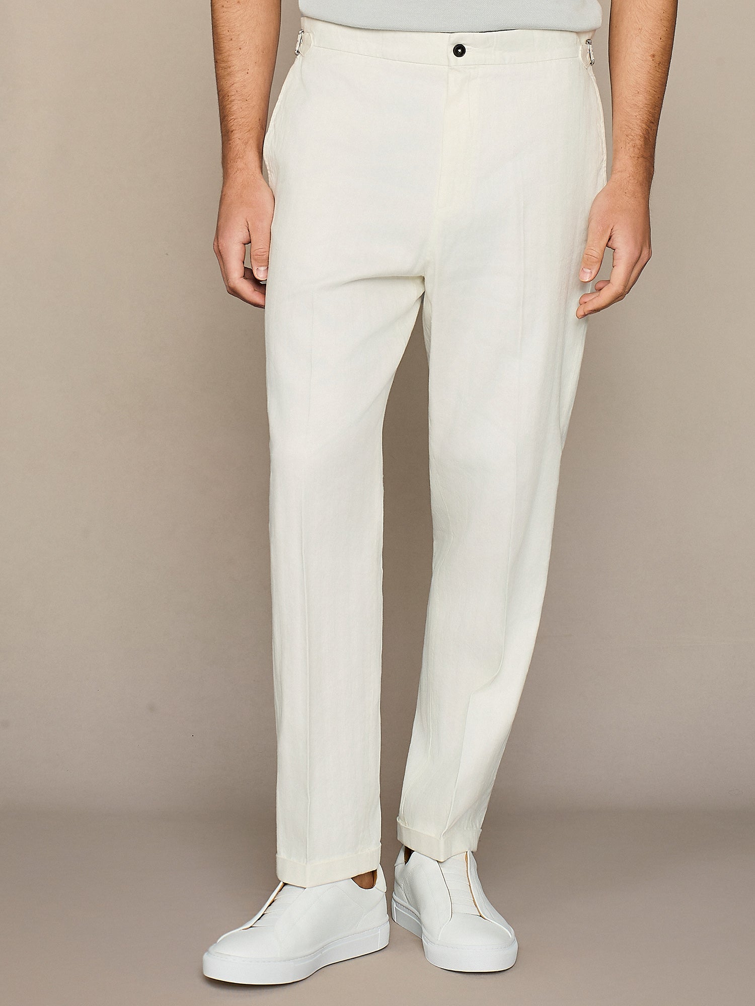 OFF WHITE LEISURE FIT TROUSER WITH BUCKLES