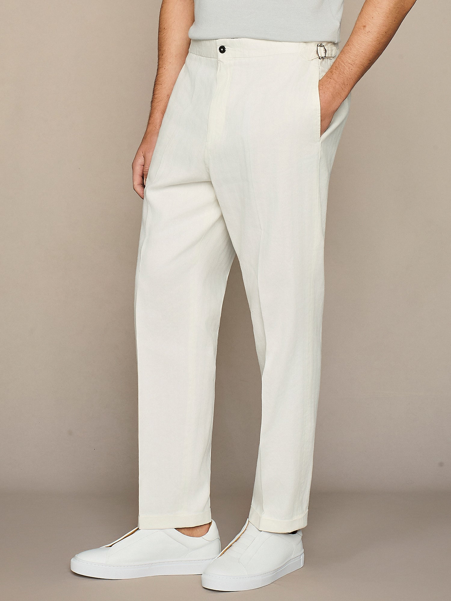OFF WHITE LEISURE FIT TROUSER WITH BUCKLES