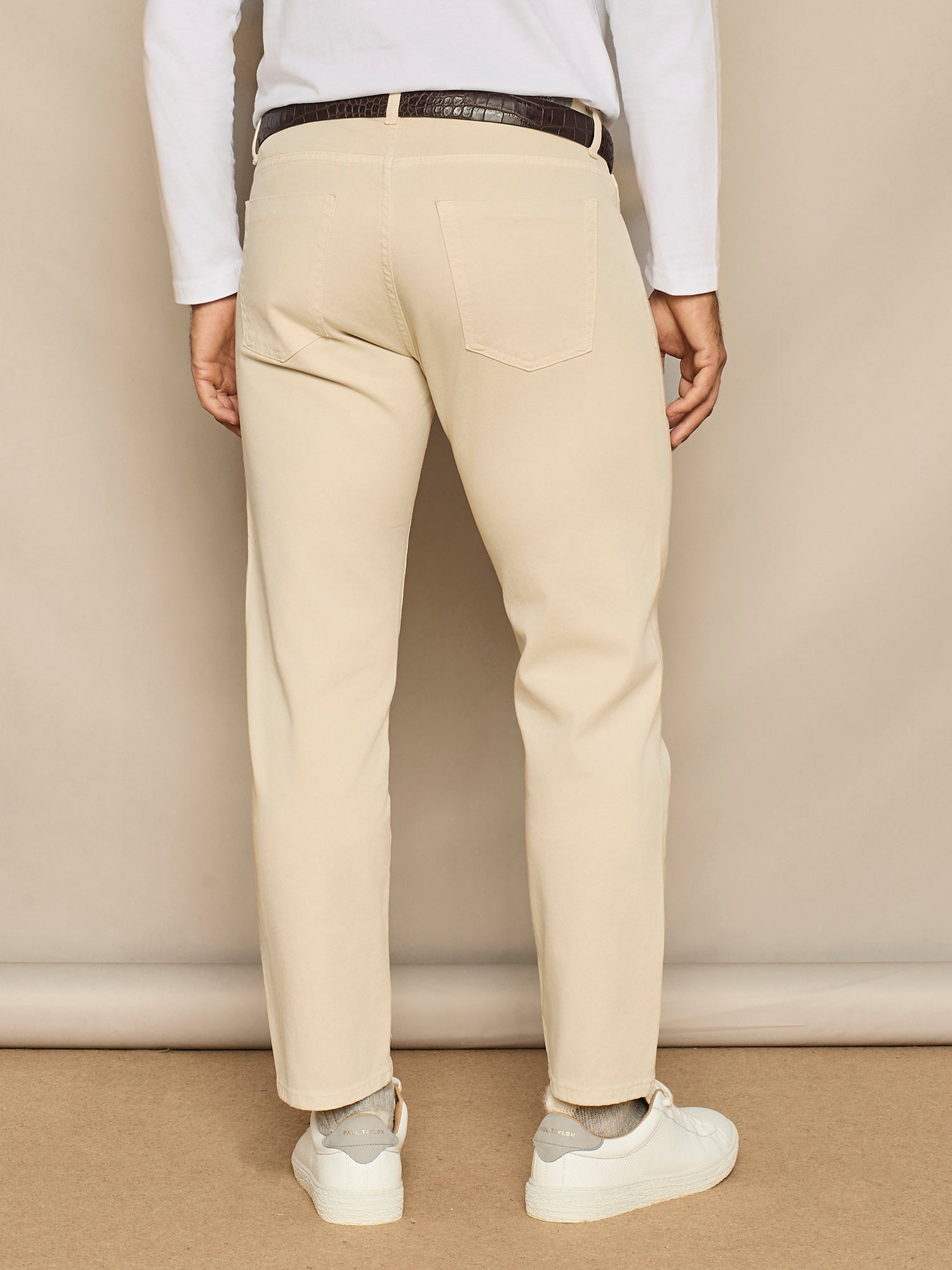 BEIGE FIVE POCKETS COTTON TROUSER