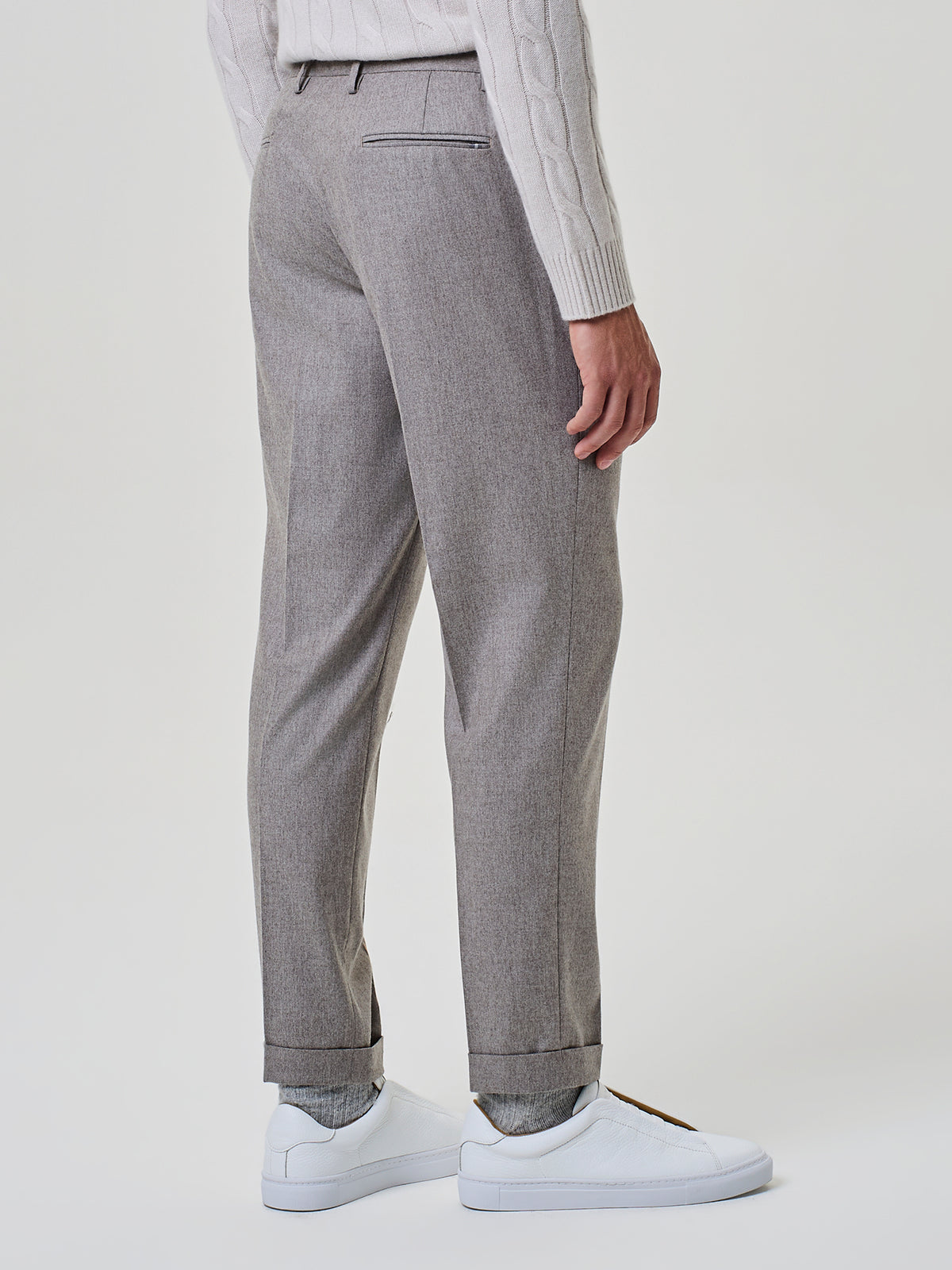 Pantalone da uomo in flanella, tasche america con impuntura AMF, Paul Taylor