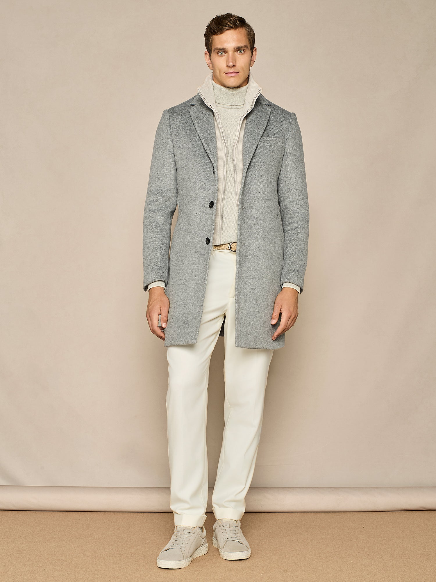 OFF WHITE WIDE FIT TROUSER WITH SARTORIAL WAISTBAND