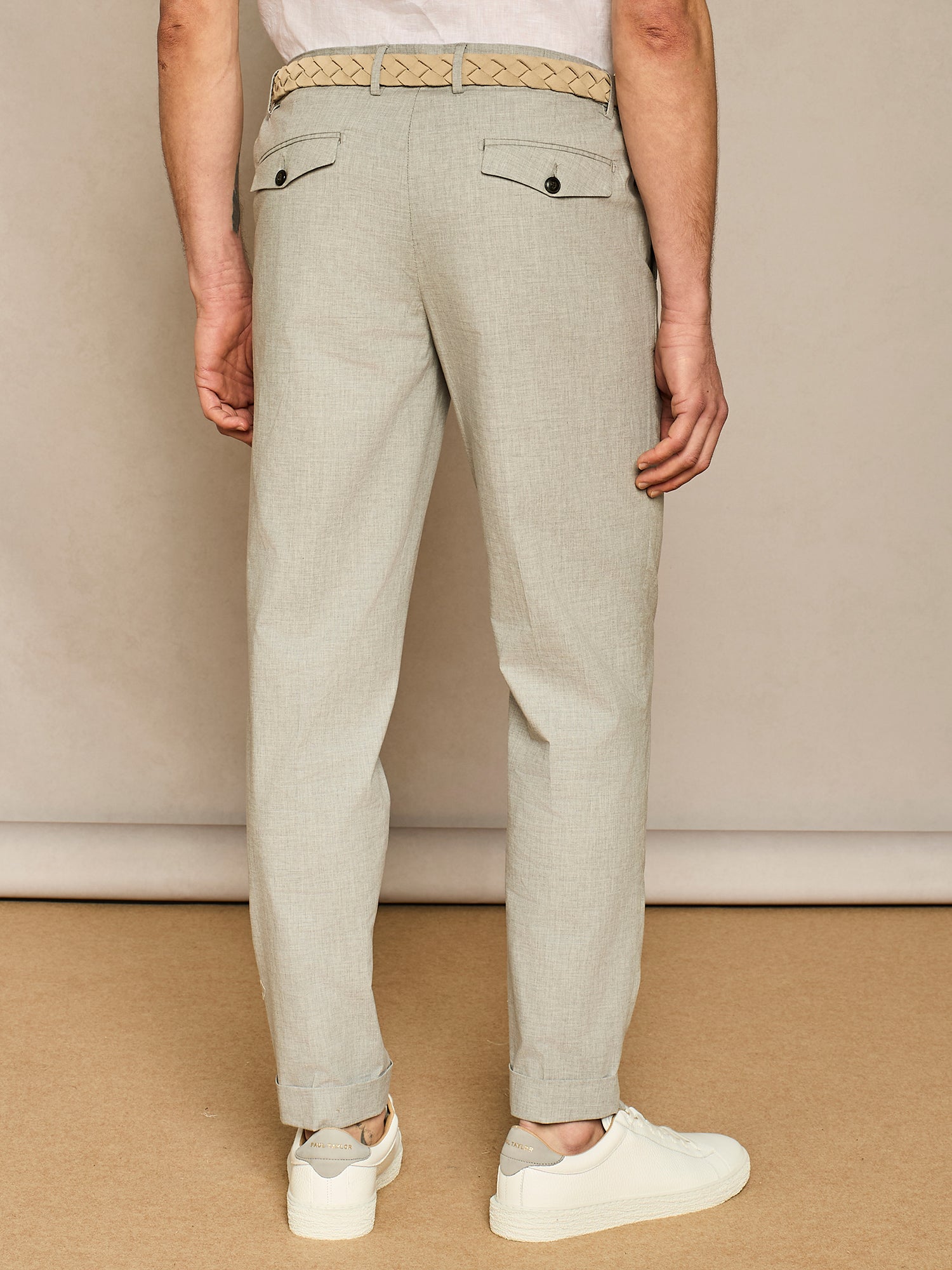 Trousers in grey melange cotton