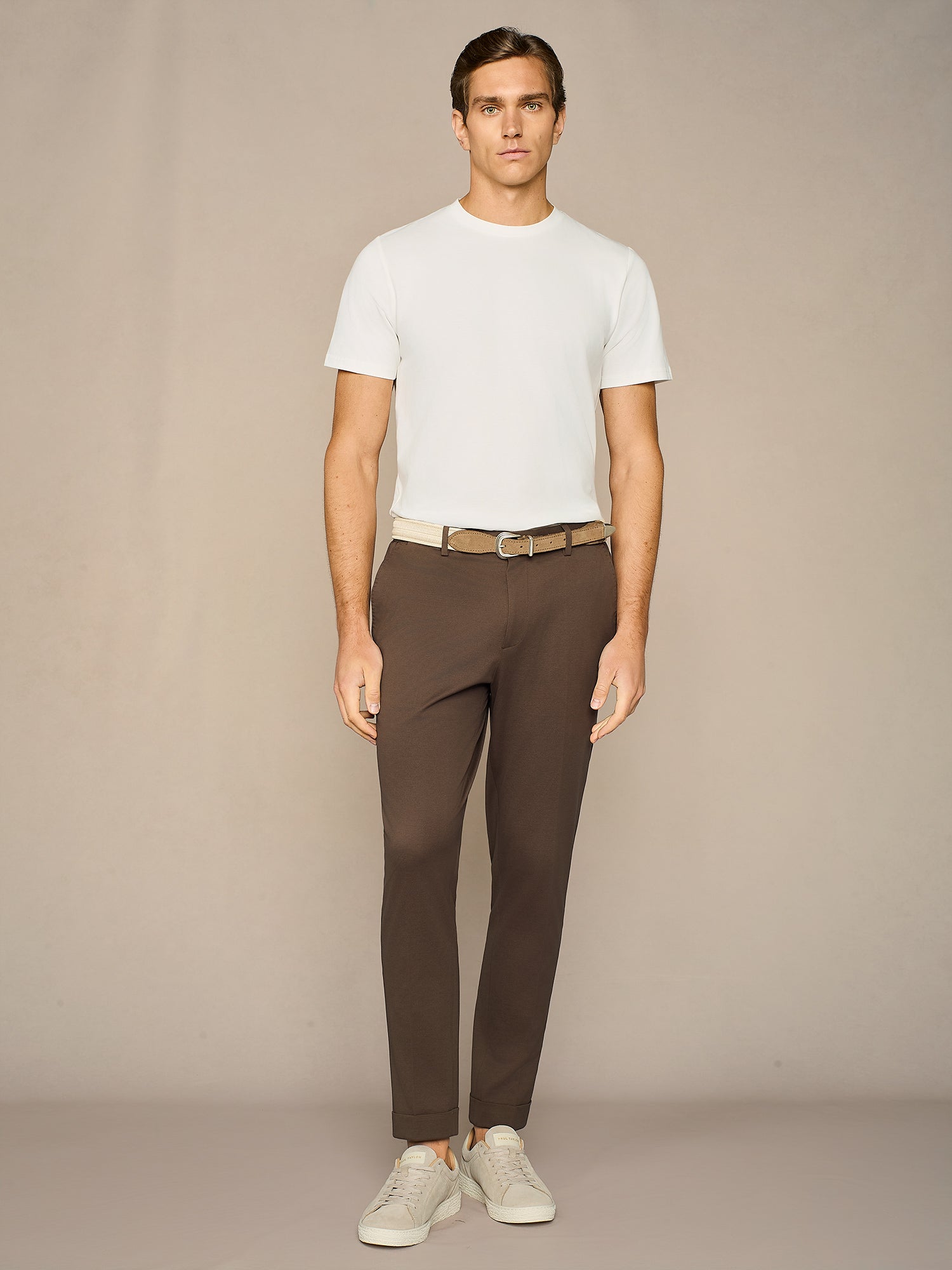 PANTALONE JERSEY PIQUET MORO