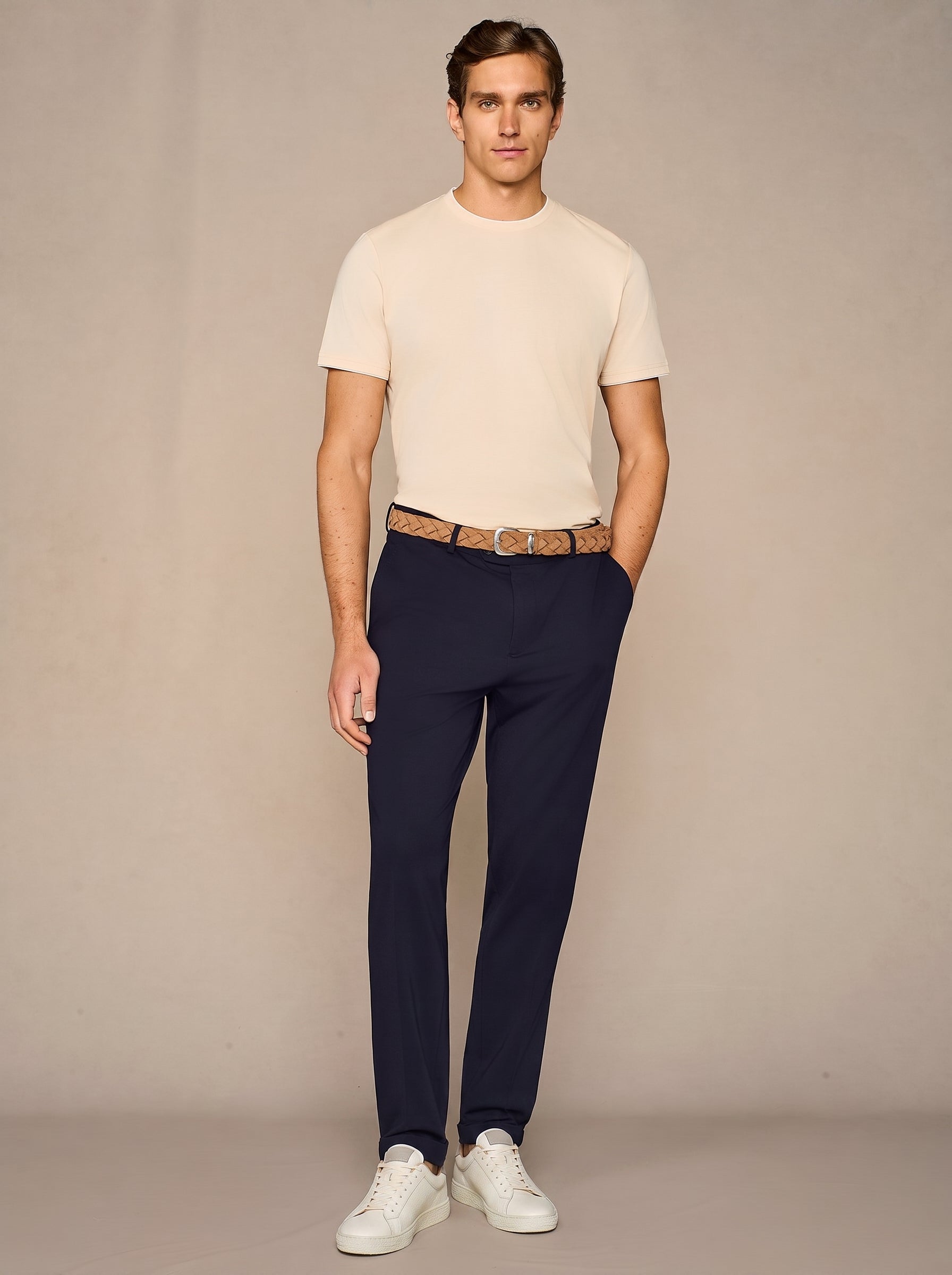 Blue navy jersey trousers