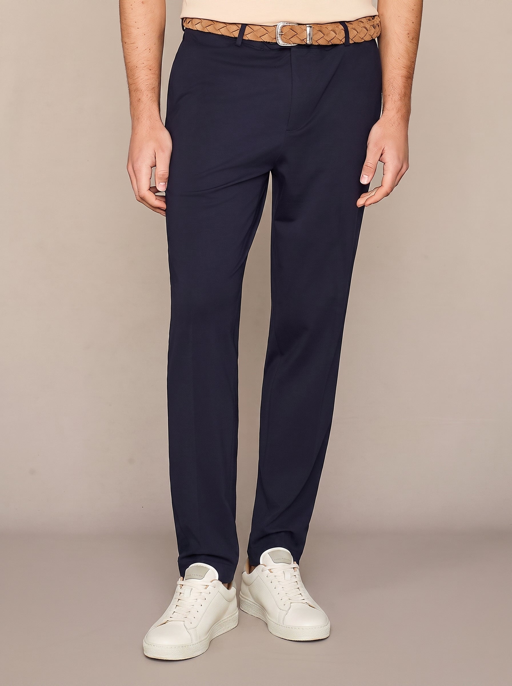 Blue navy jersey trousers