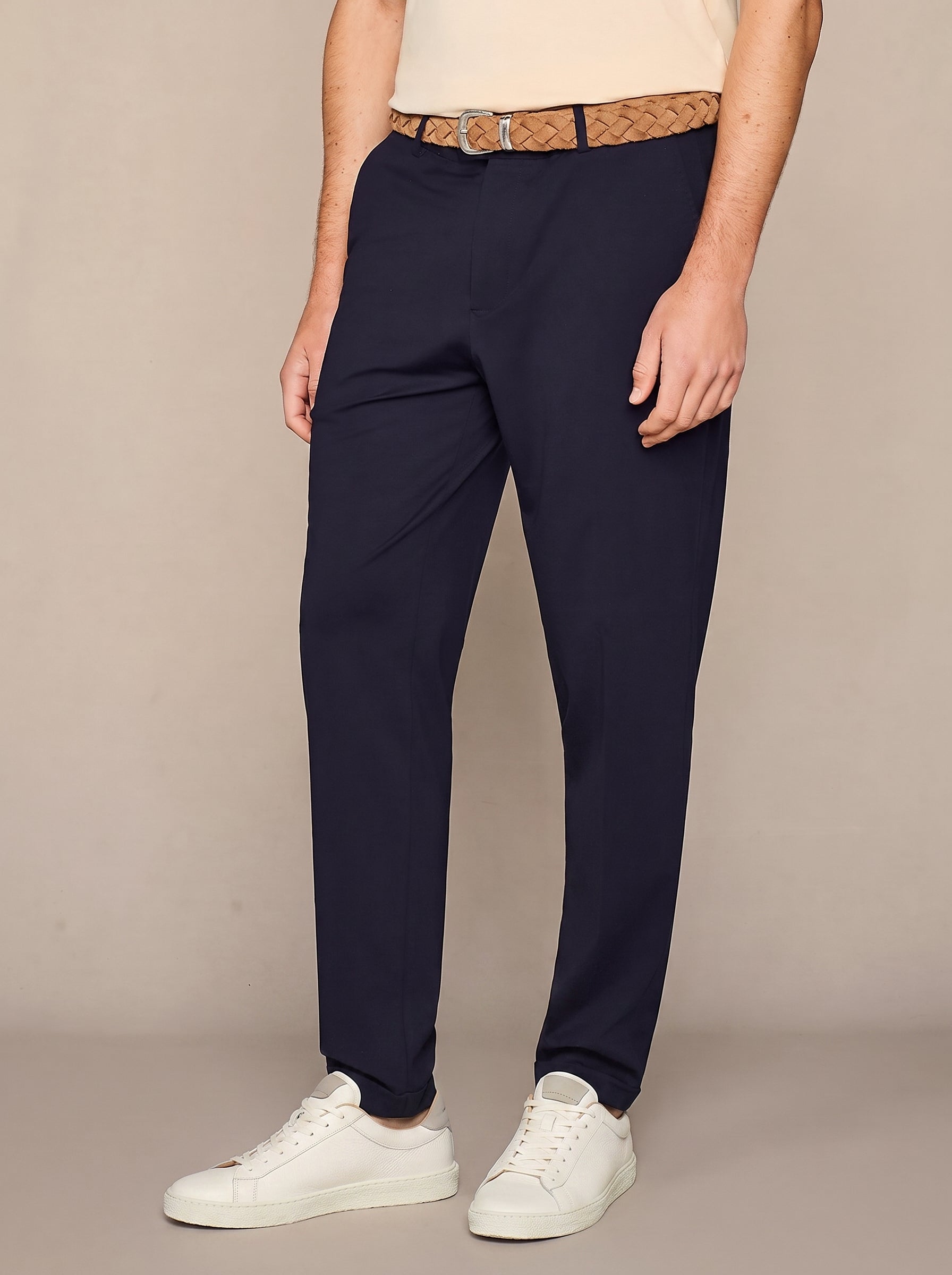 Blue navy jersey trousers