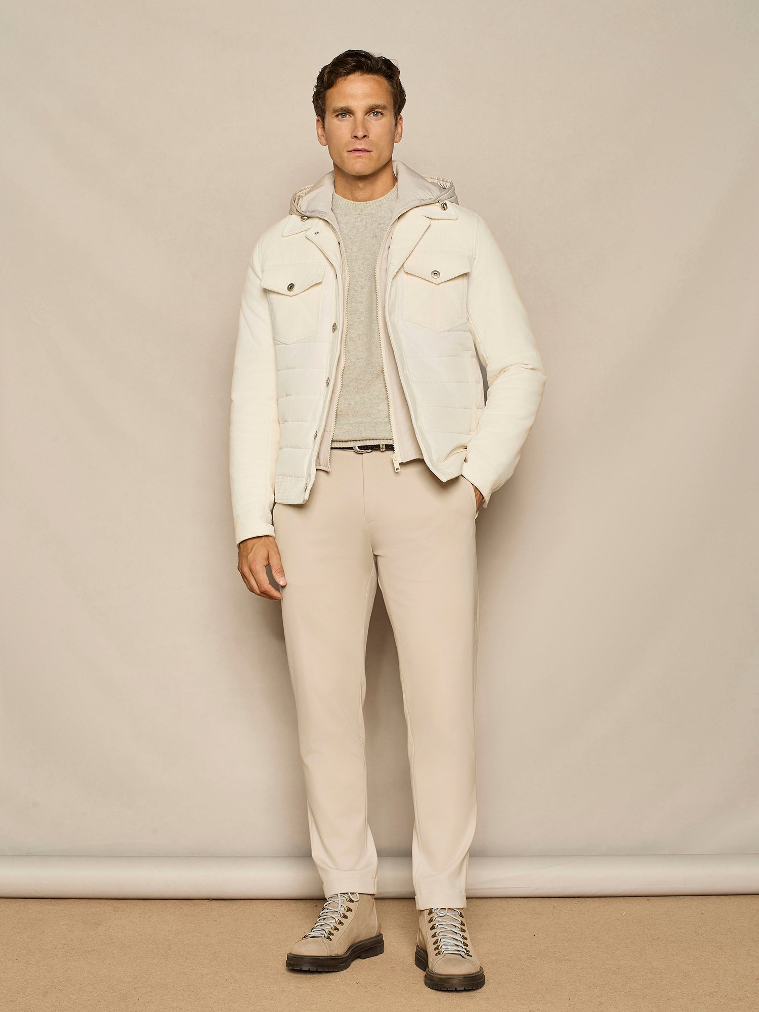 PANTALONE LEISURE FIT IN JERSEY BEIGE