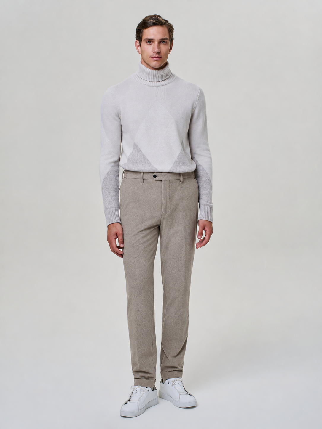 Pantalone in jersey taupe