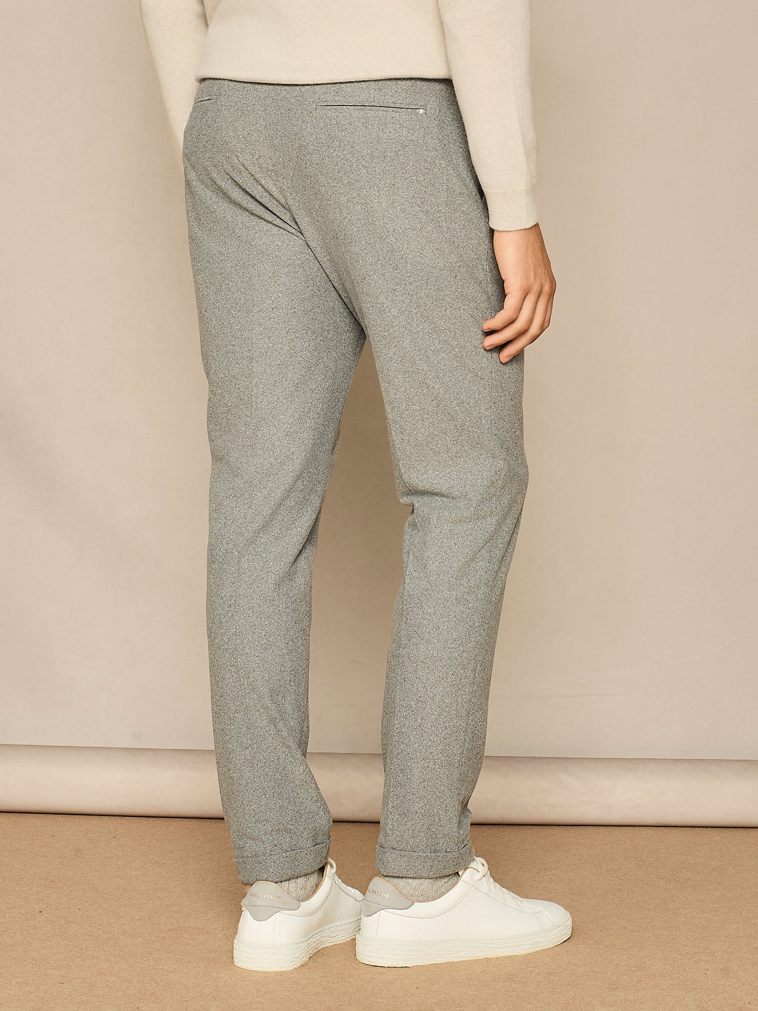PANTALONE WIDE FIT IN JERSEY FELPATO GRIGIO CHIARO