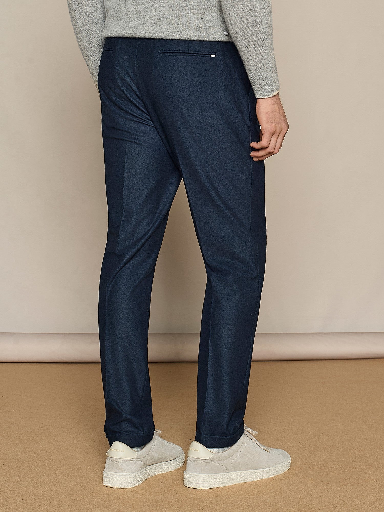PANTALONE WIDE FIT IN JERSEY FELPATO BLU