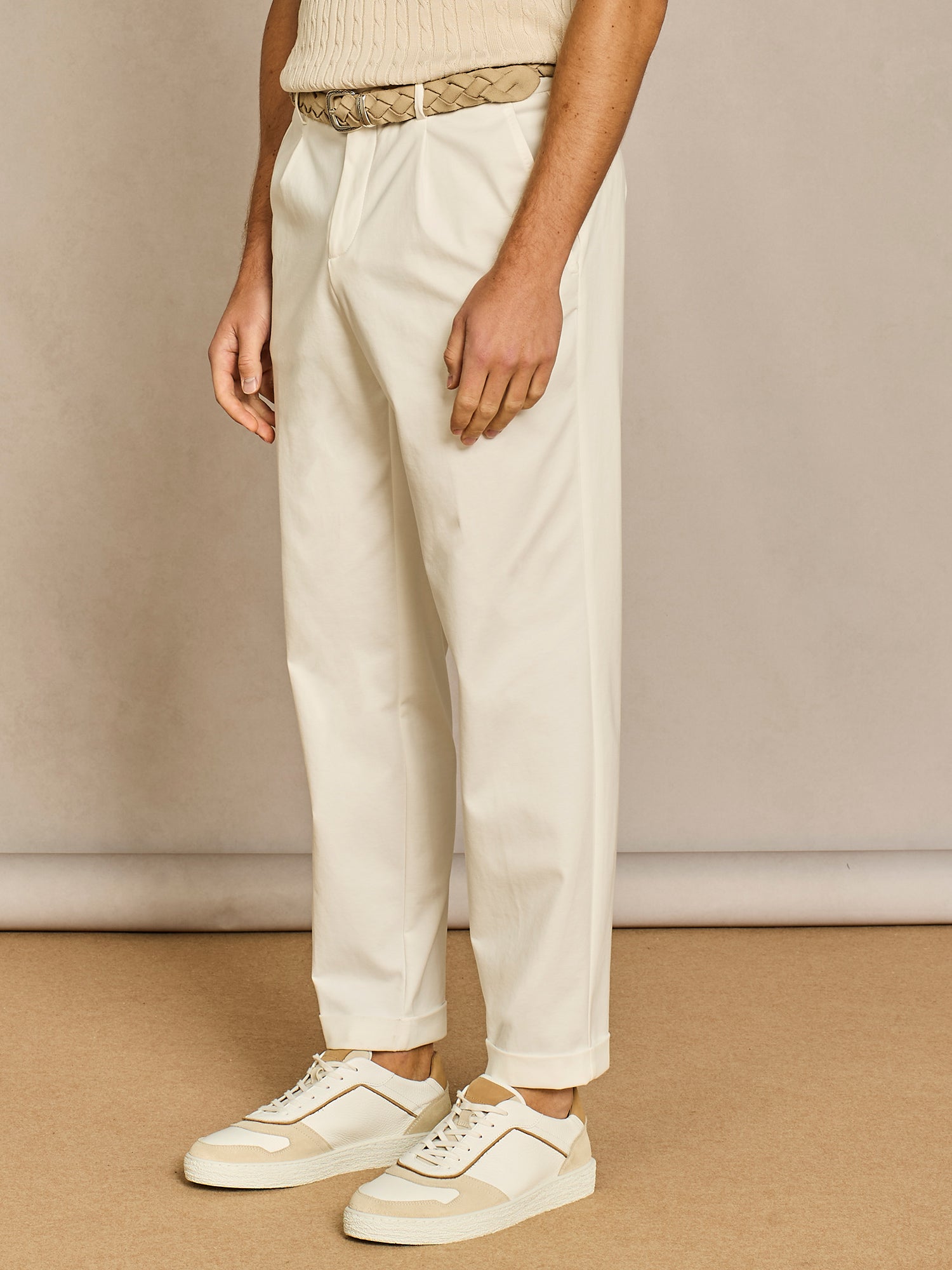 WIDE WHITE JERSEY PANTS