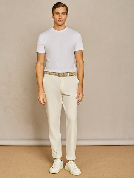 White lace jersey trouser