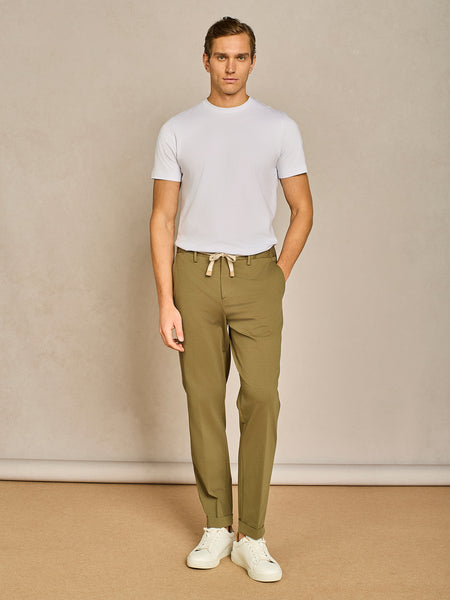 Green lace jersey trouser
