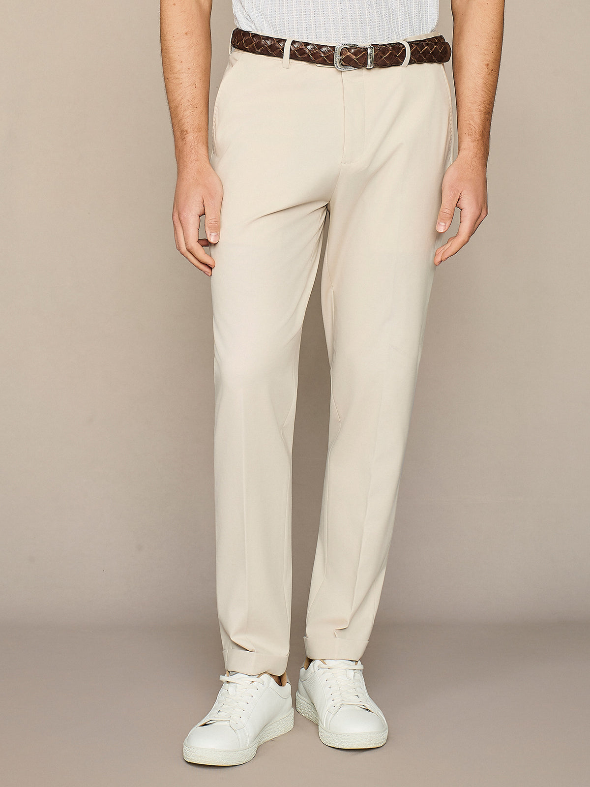 Pantalone in jersey Tencel Burro