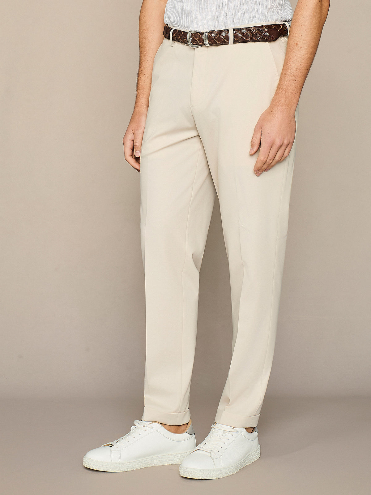 Pantalone in jersey Tencel Burro