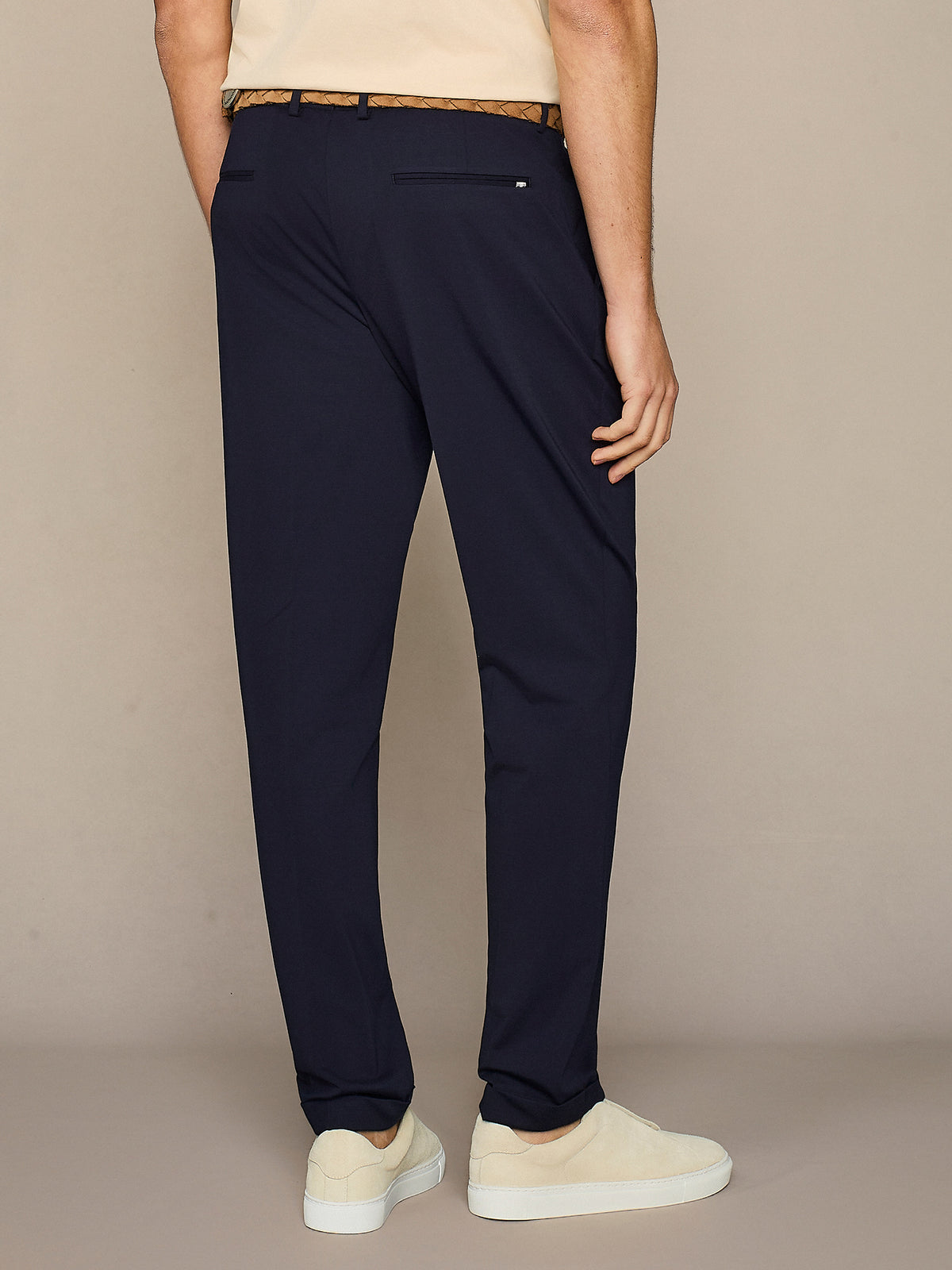 Navy jersey trousers