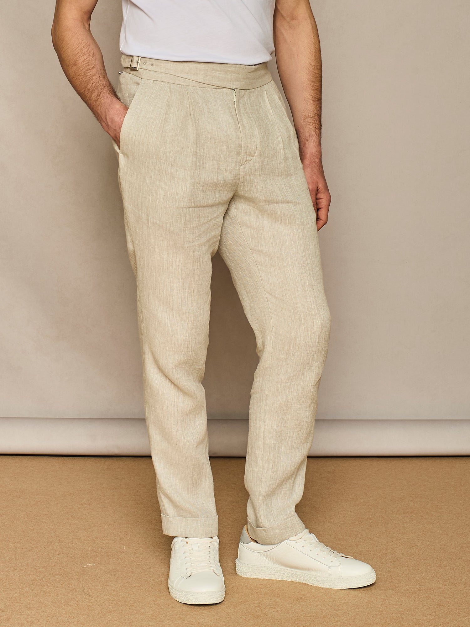 LIGHT GREY SARTORIAL LINEN TROUSER