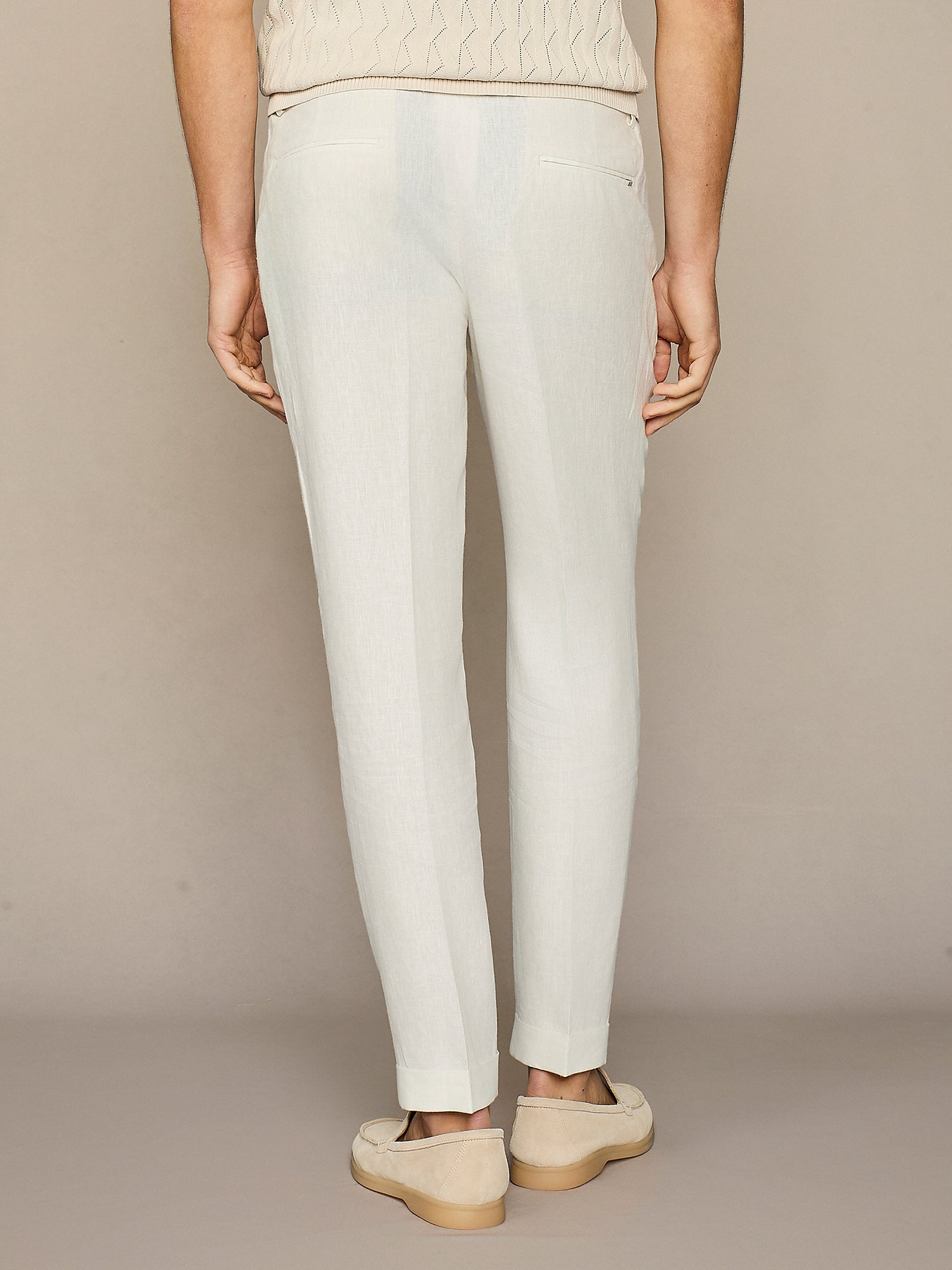 Pantalone in lino bianco