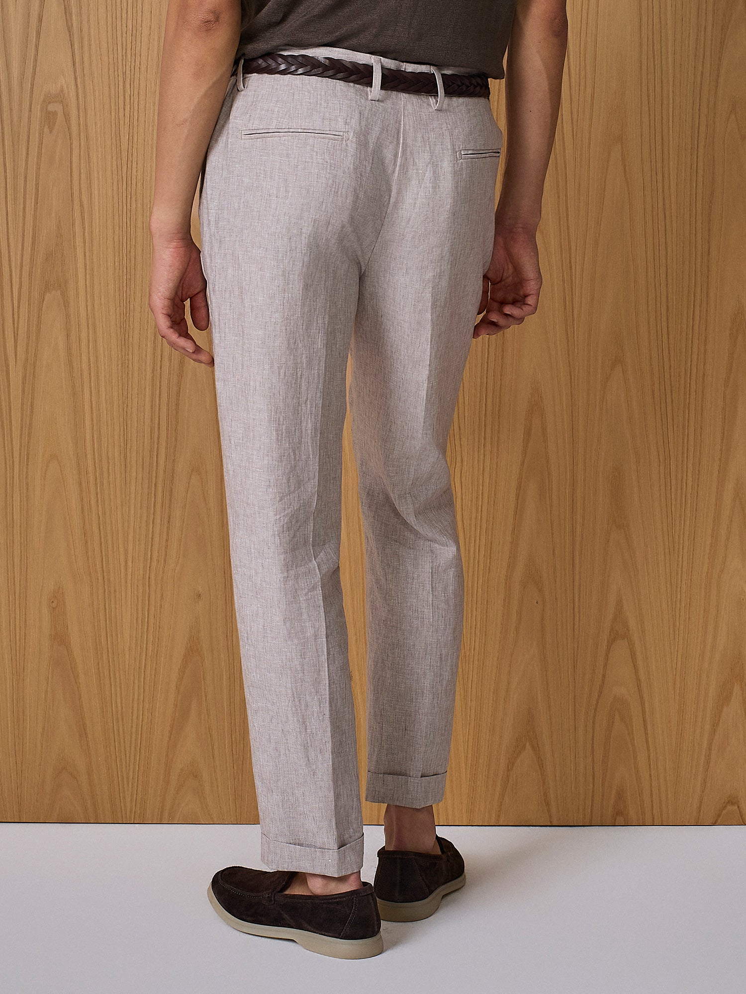 Pantalone in lino beige