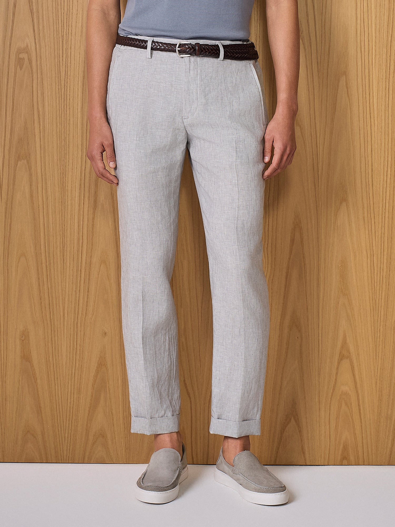 Pantalone in lino grigio chiaro