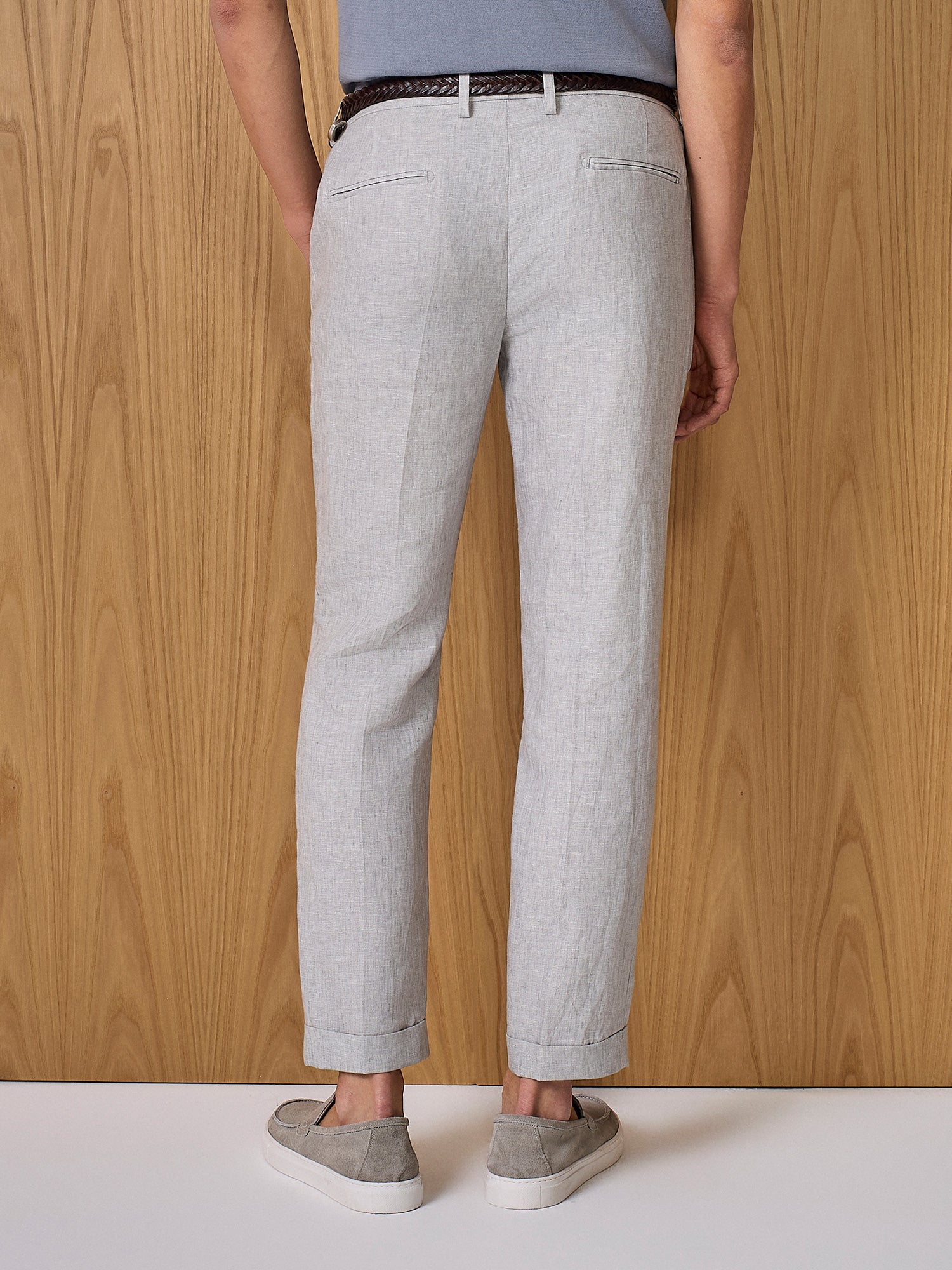 Pantalone in lino grigio chiaro