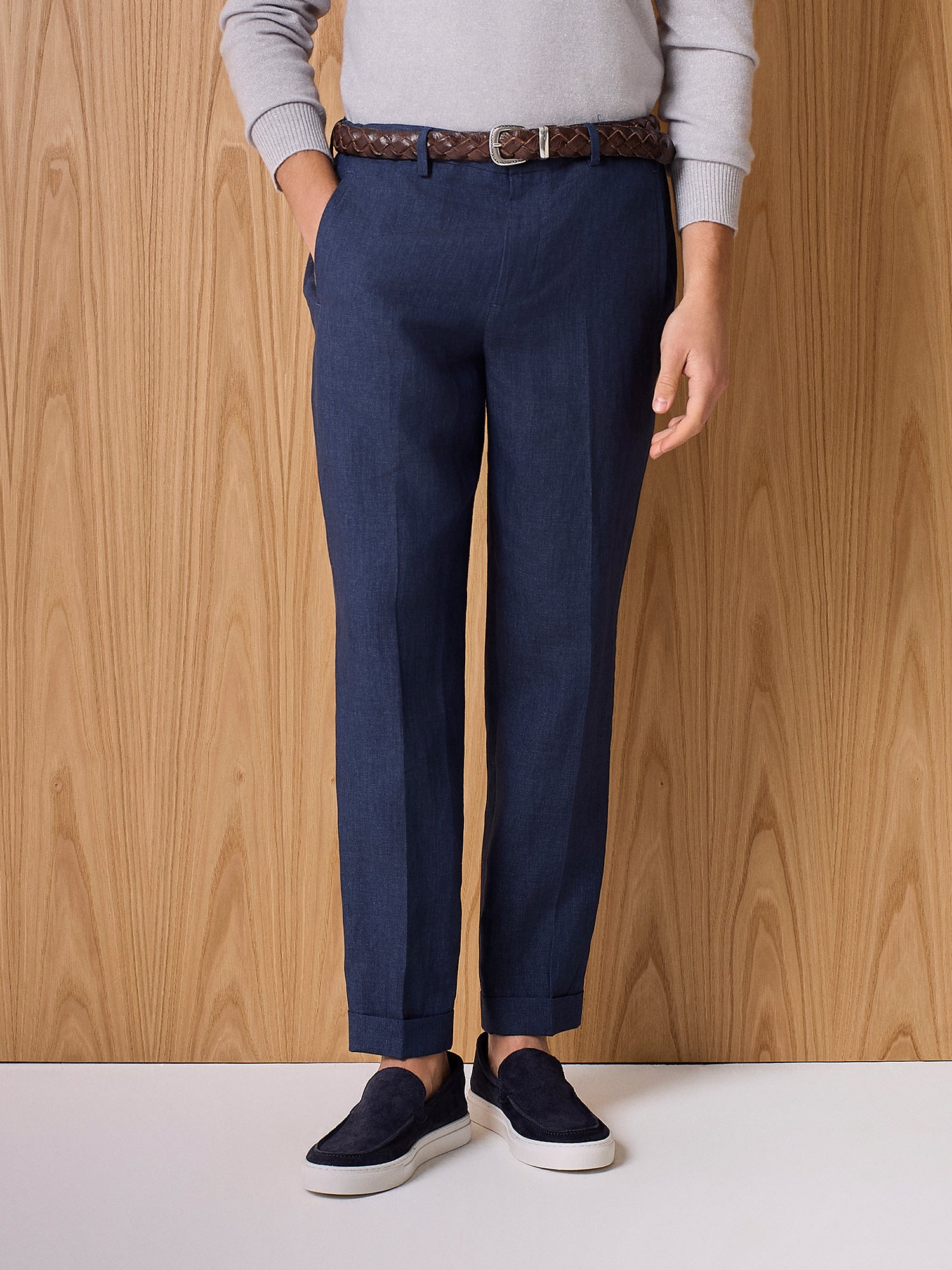 Pantalone in lino navy