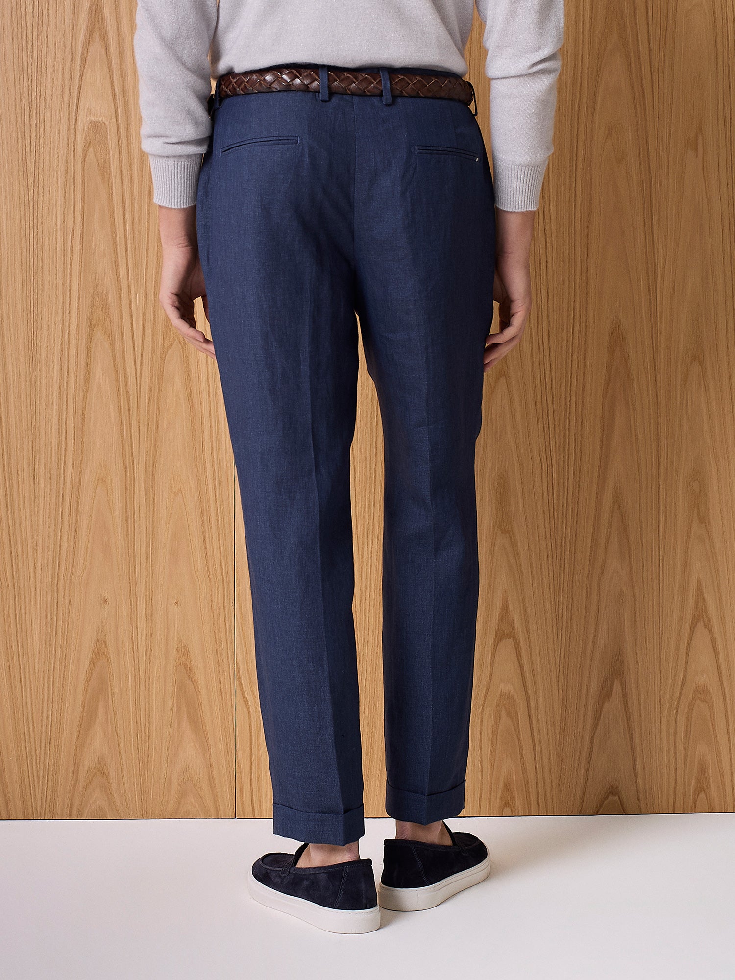 Pantalone in lino navy
