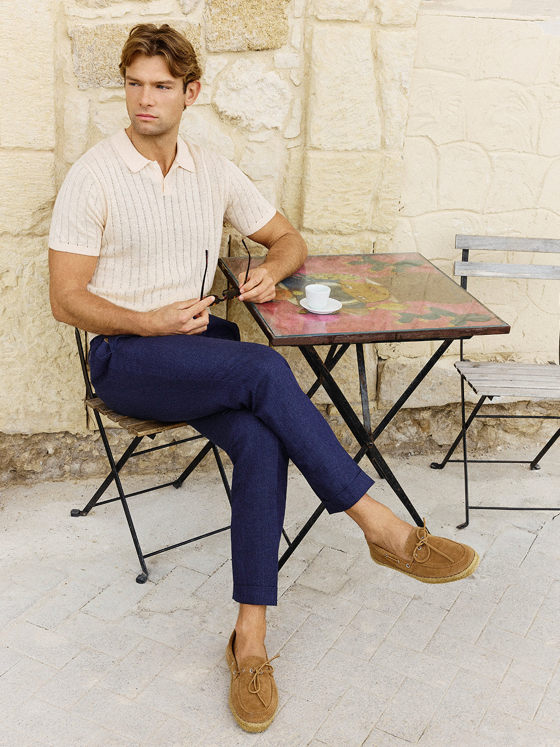 Navy linen trousers