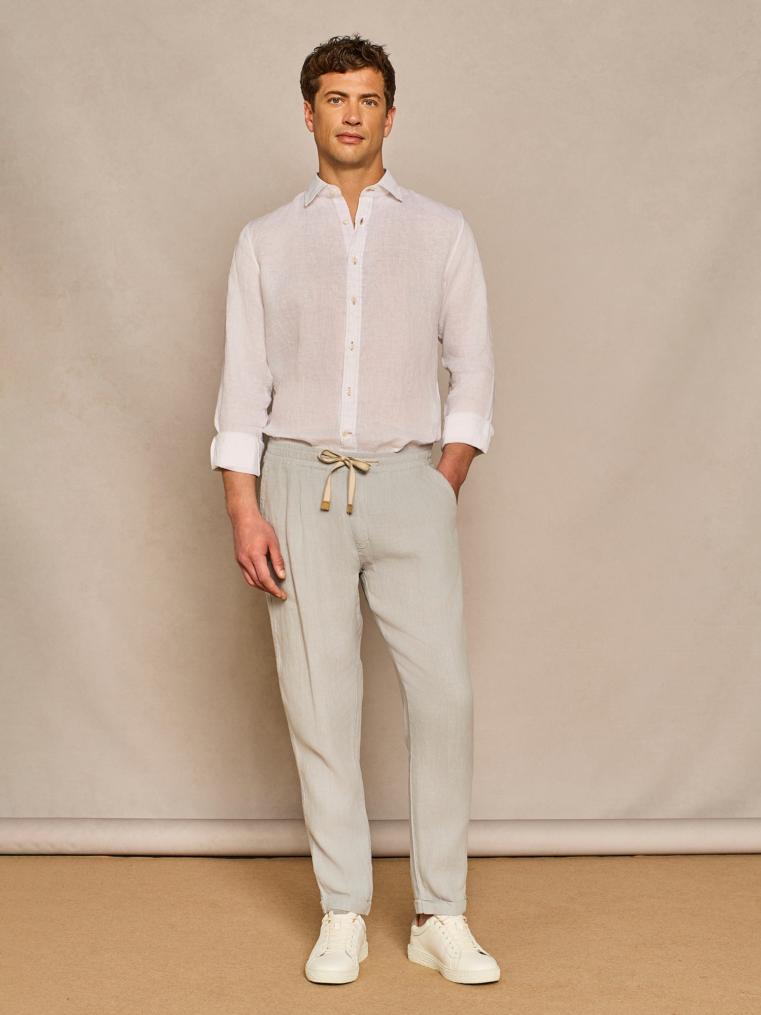 CLOUD LINEN JOGGER LACE-UP TROUSER