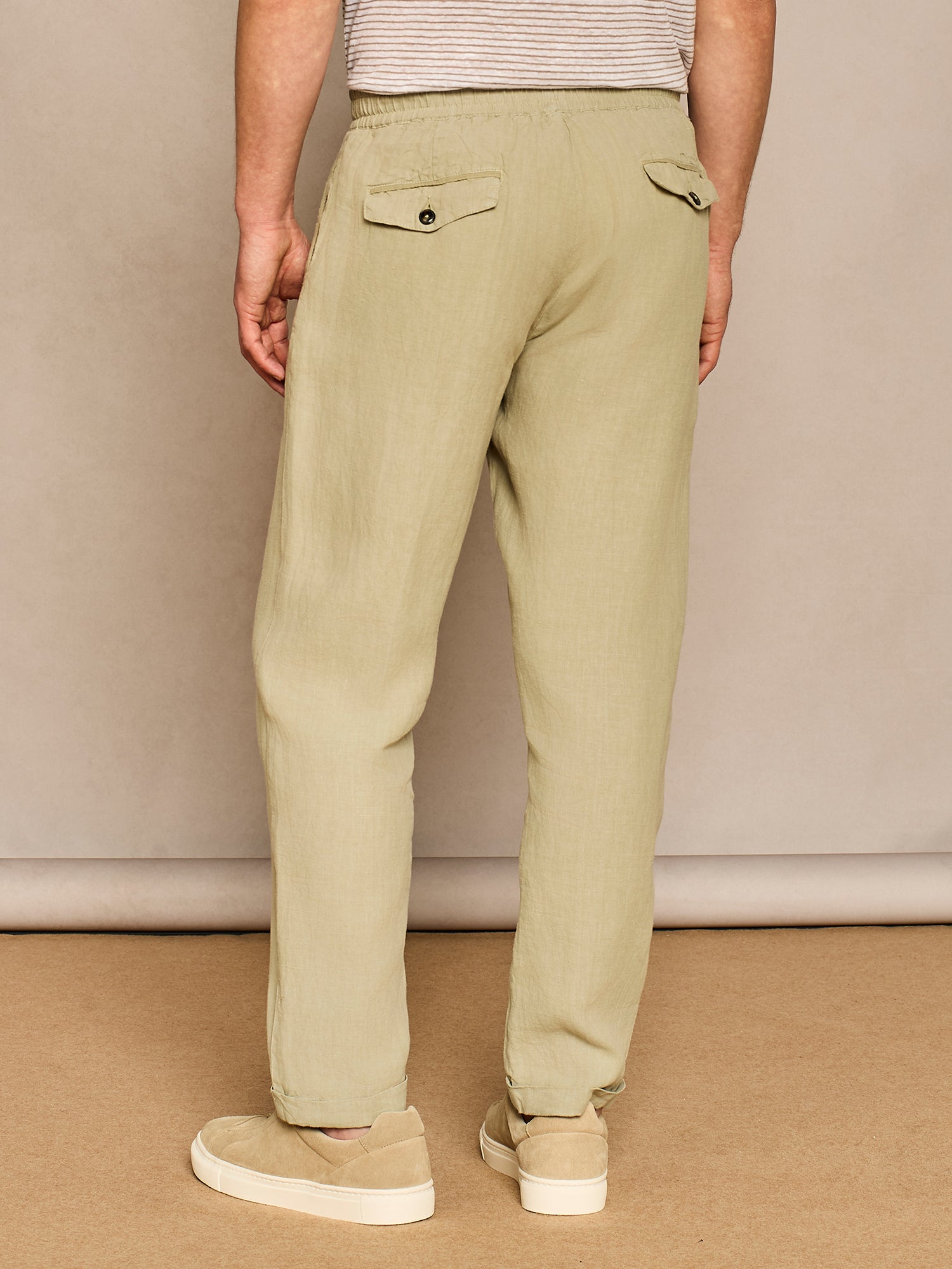 SAGE LINEN JOGGER LACE-UP TROUSER