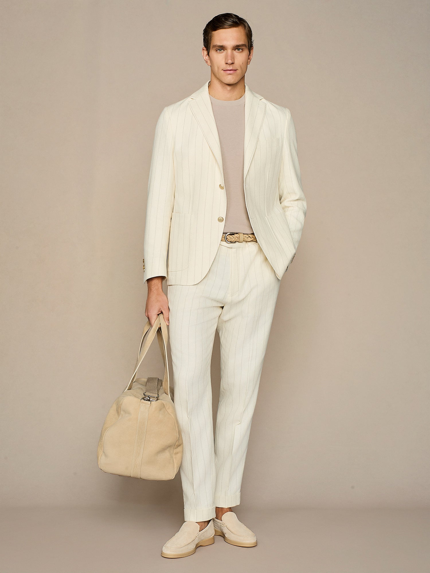 T-shirt crepe in maglia taupe