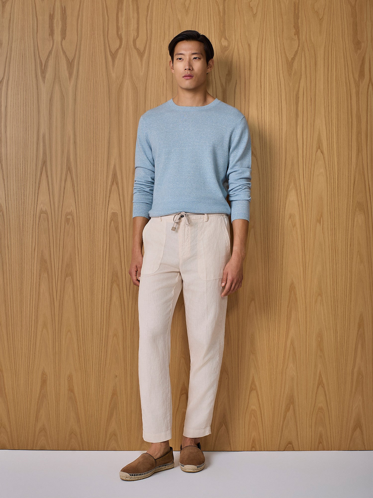 Pantalone fatigue lino apricot