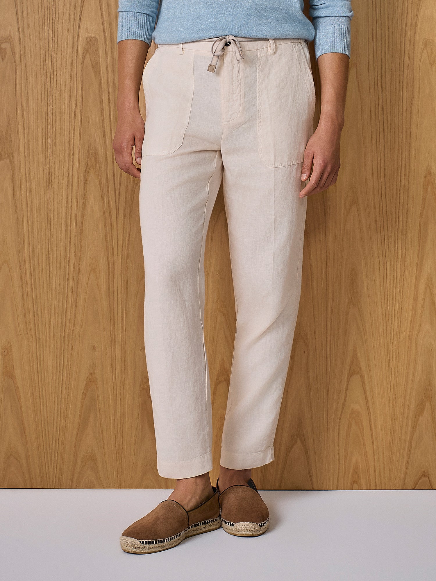 Pantalone fatigue lino apricot