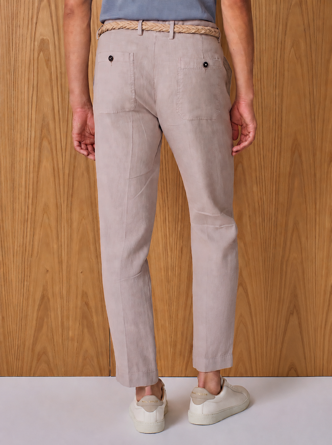 Pantalone fatigue lino taupe
