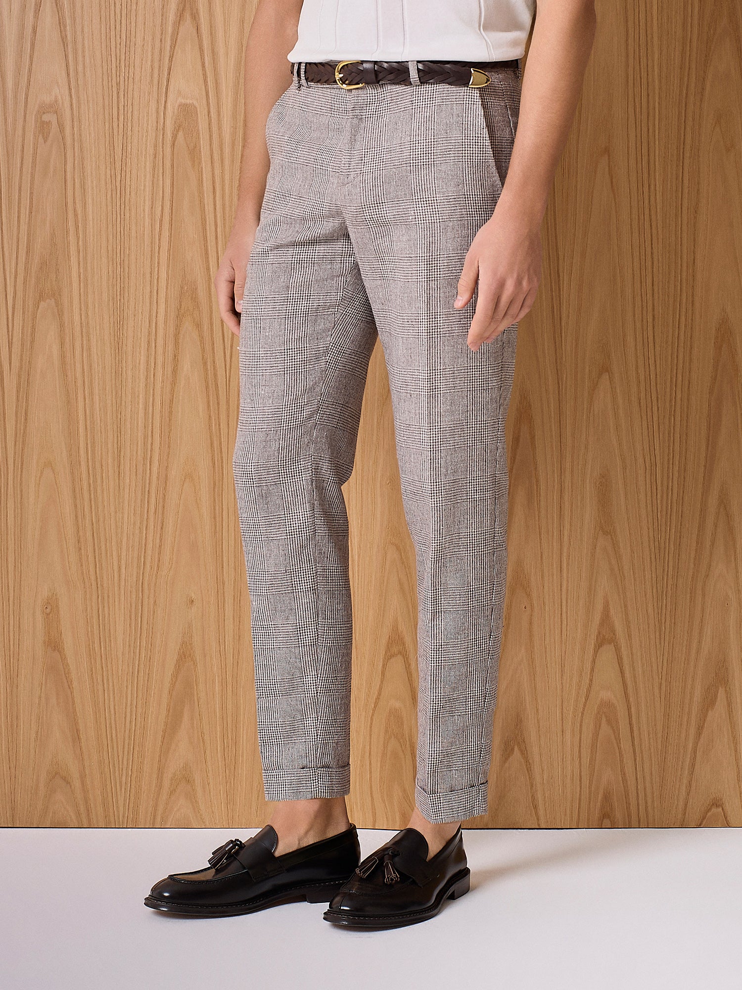 Pantalone sartoriale galles beige