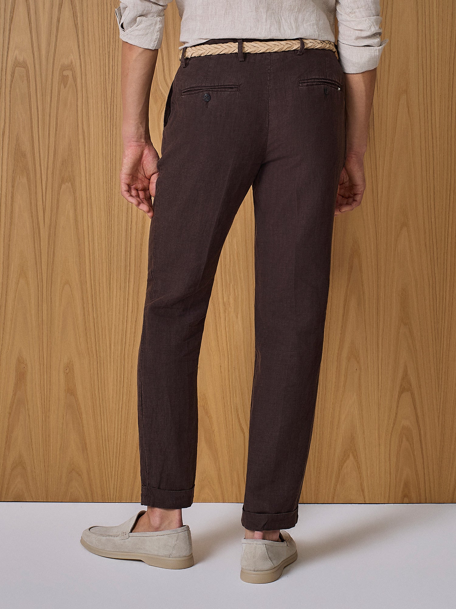 Pantalone in lino moro