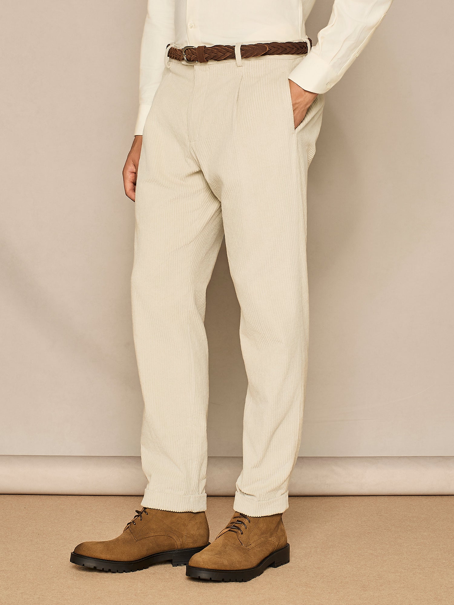 PANTALONE WIDE FIT IN VELLUTO GHIACCIO