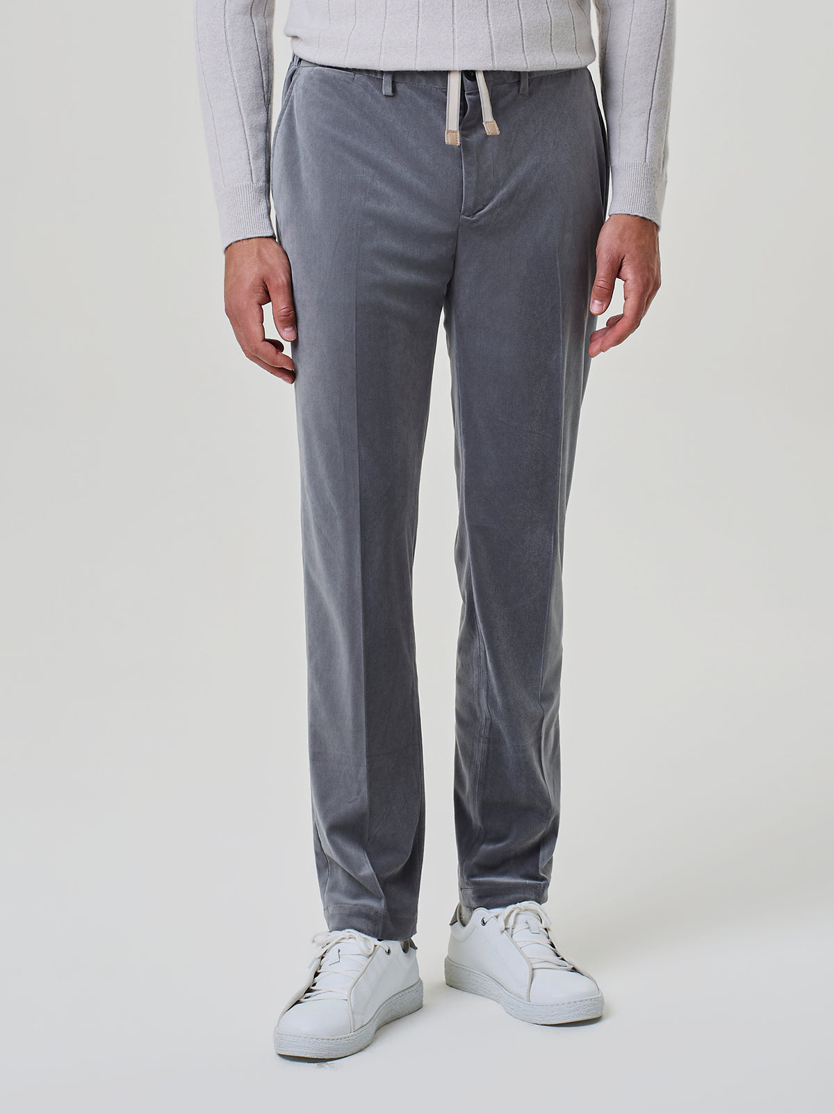 Pantalone uomo grigio con elastico laterale interno e tasche America, Paul Taylor