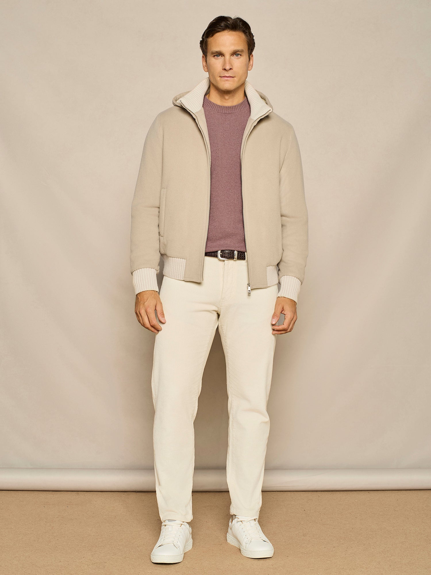 PANTALONE CINQUE TASCHE IN VELLUTO A COSTE BURRO
