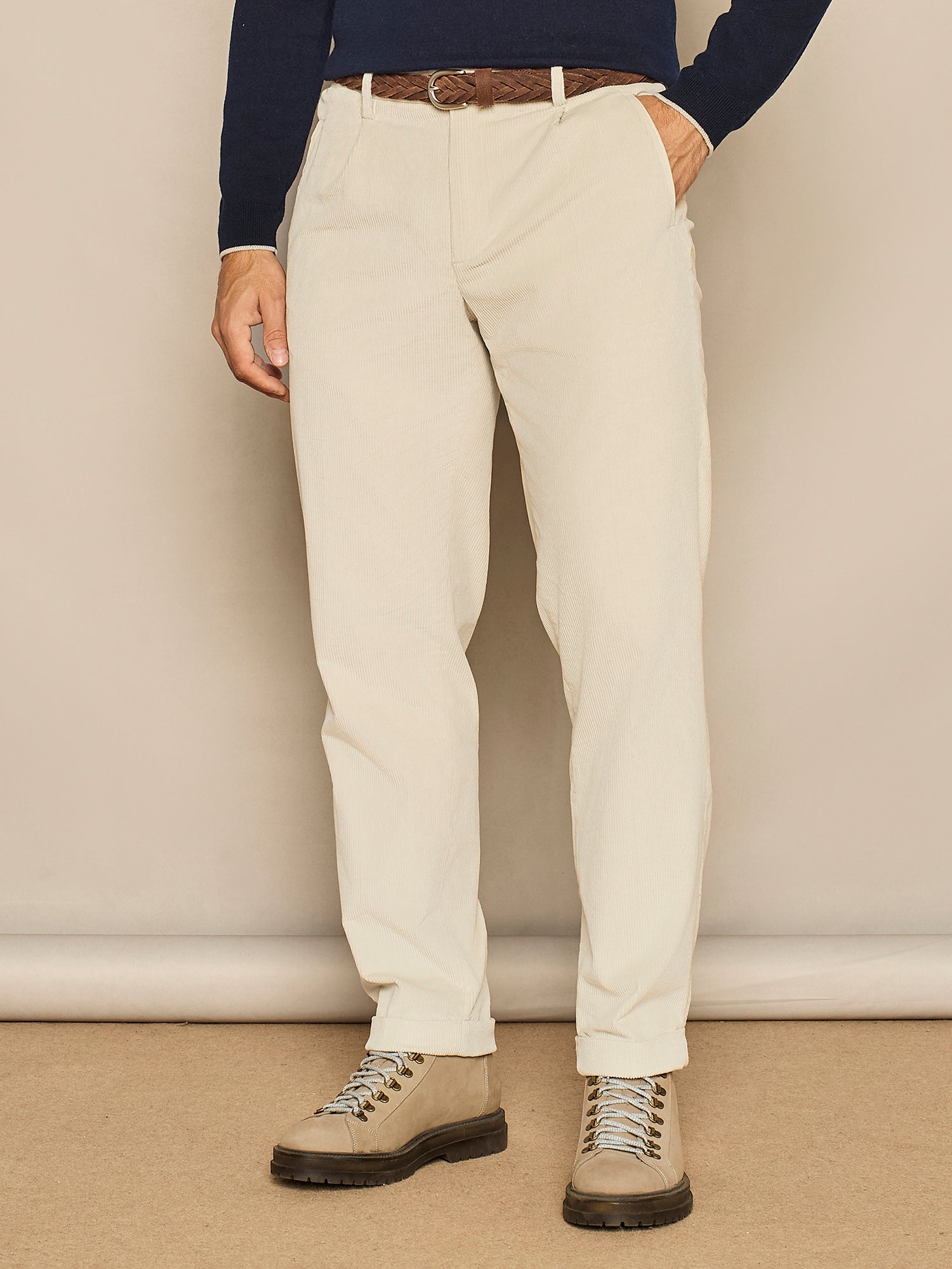 BUTTER CORDUROY WIDE FIT TROUSER 