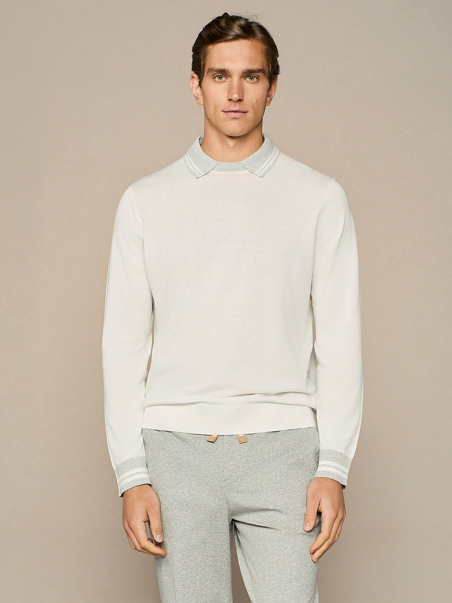 POLO GIROCOLLO IN MAGLIA BIANCO