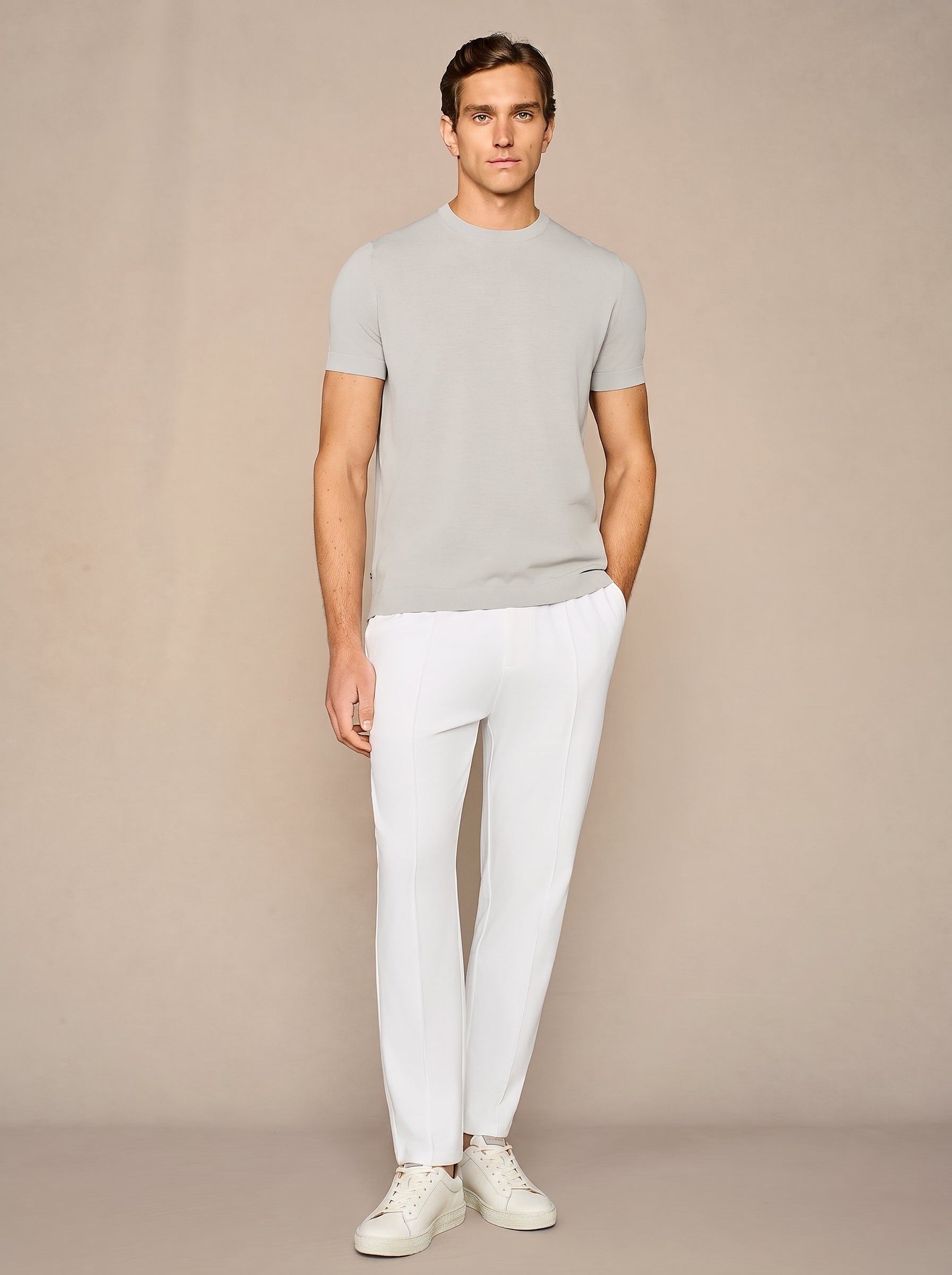 Off-white piquet jersey jogger