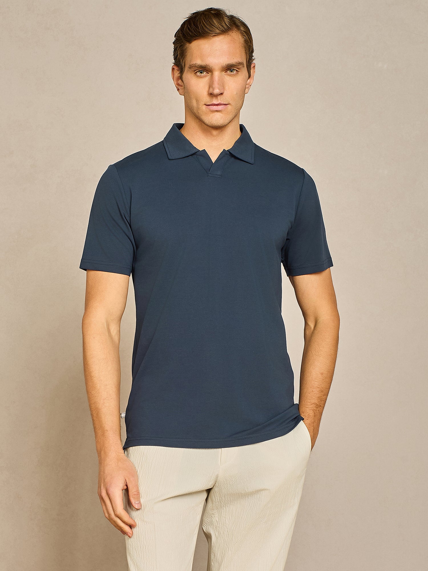 Polo jersey piquet tecnico blu