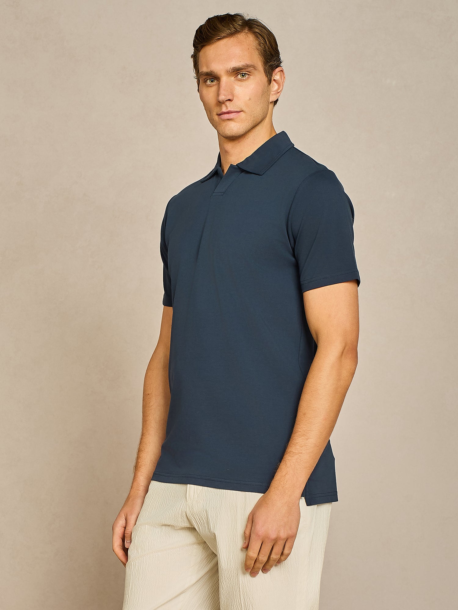 Polo jersey piquet tecnico blu