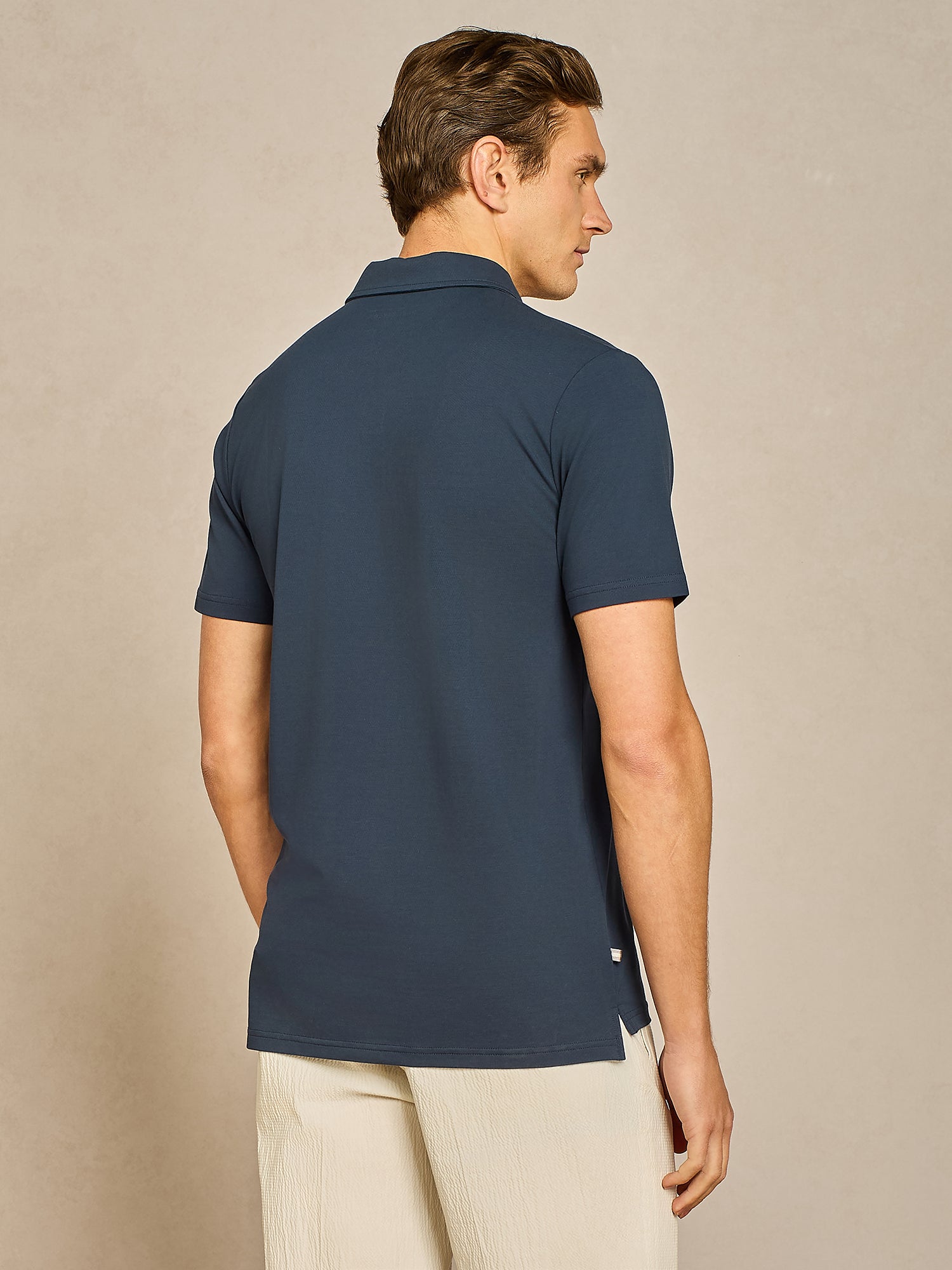 Polo jersey piquet tecnico blu