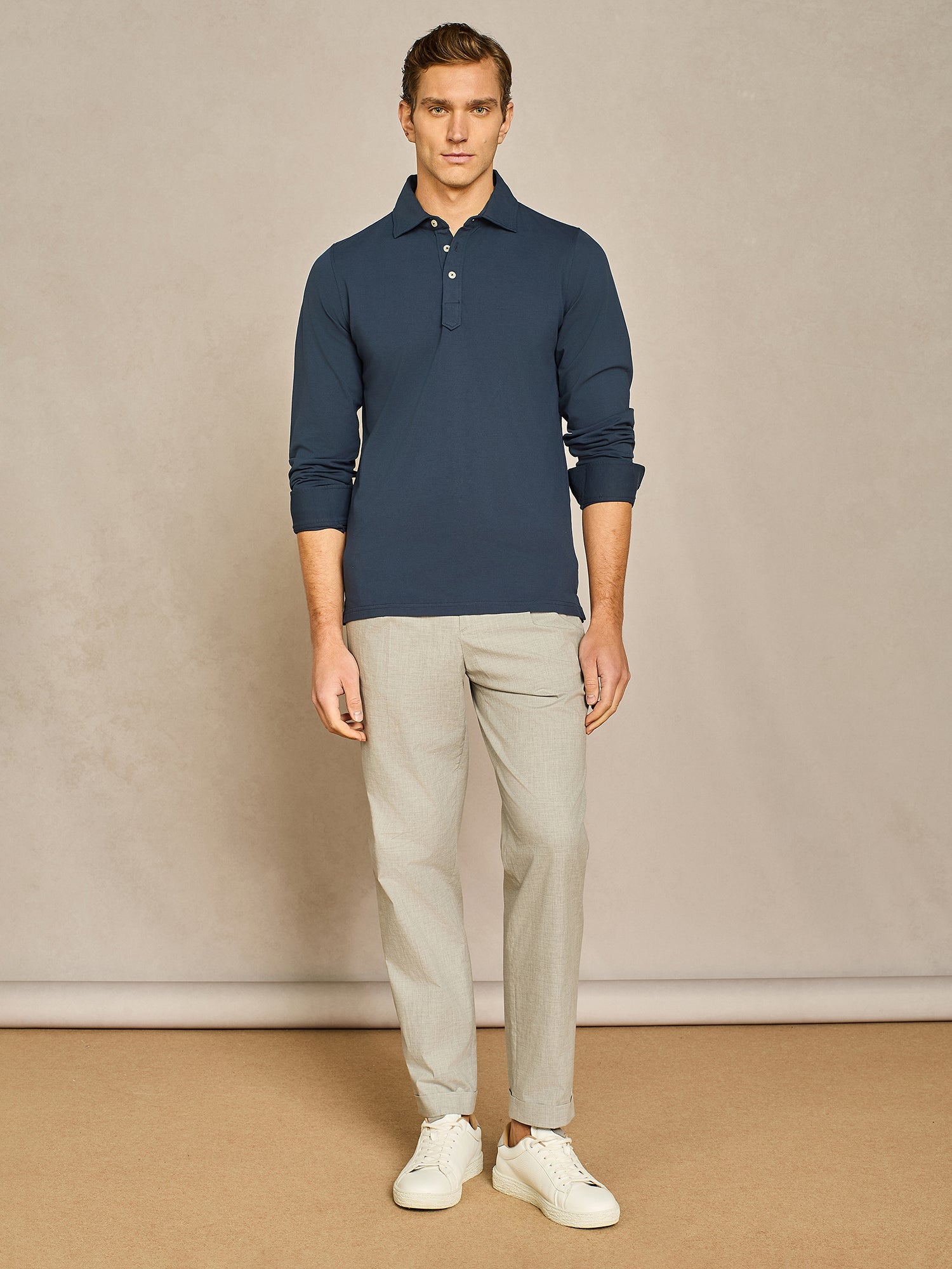 POLO JERSEY PIQUET TECNICO BLU