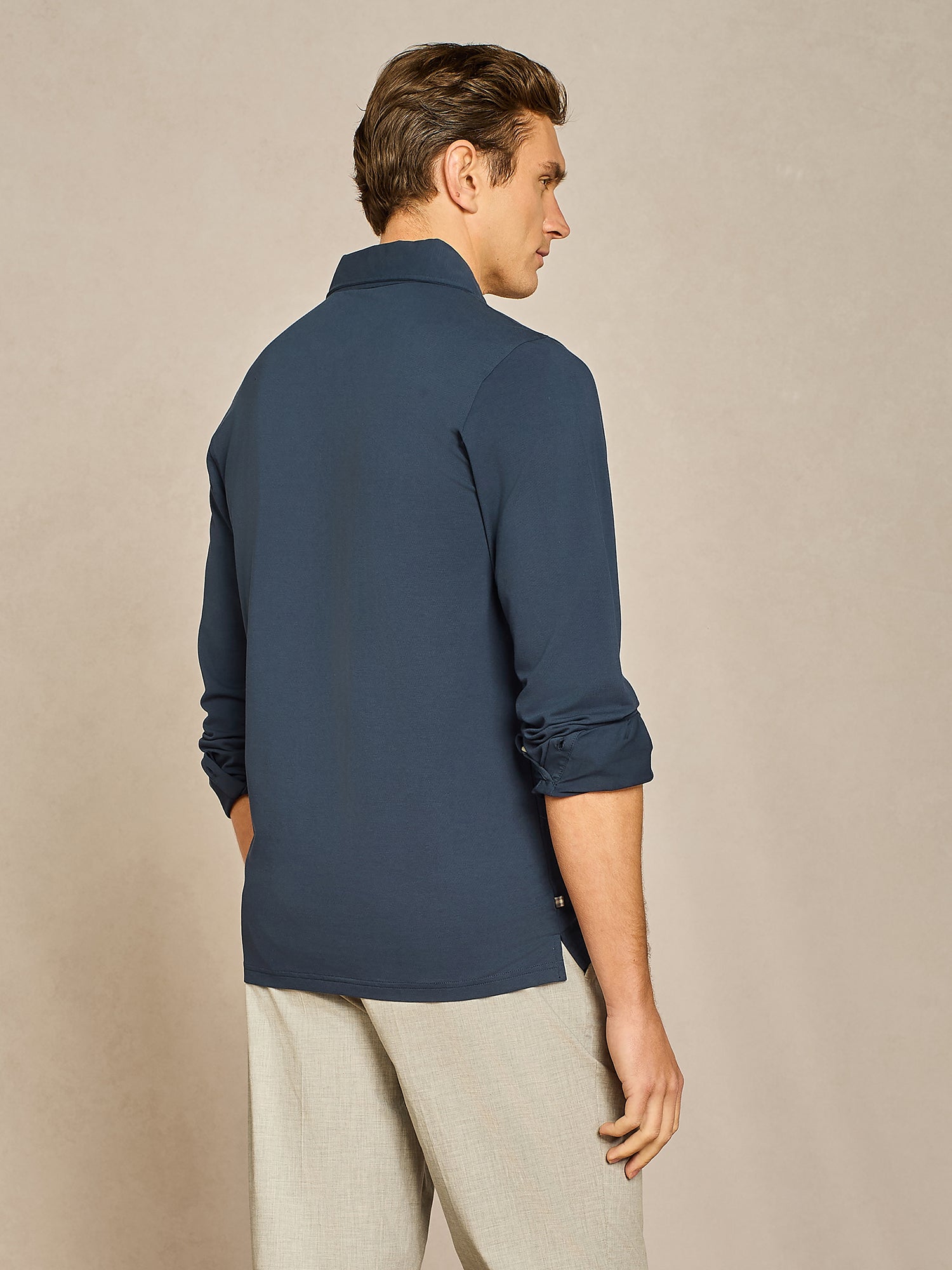 POLO JERSEY PIQUET TECNICO BLU