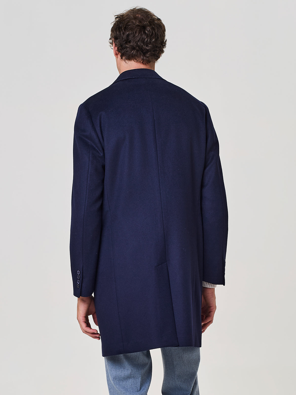 Cappotto in puro cashmere con tasche esterne a doppio filetto, Paul Taylor